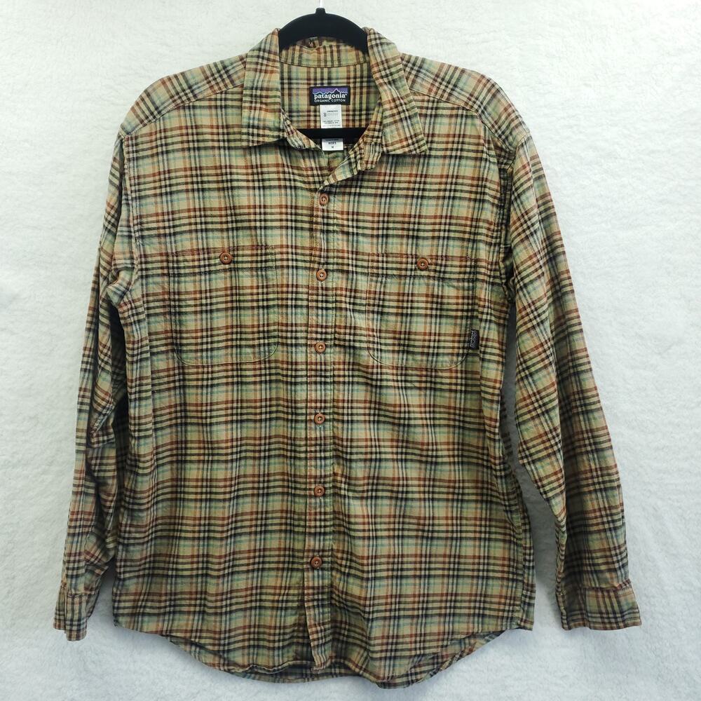 Patagonia Mens Pima Organic Cotton Flannel Button Down Shirt Medium